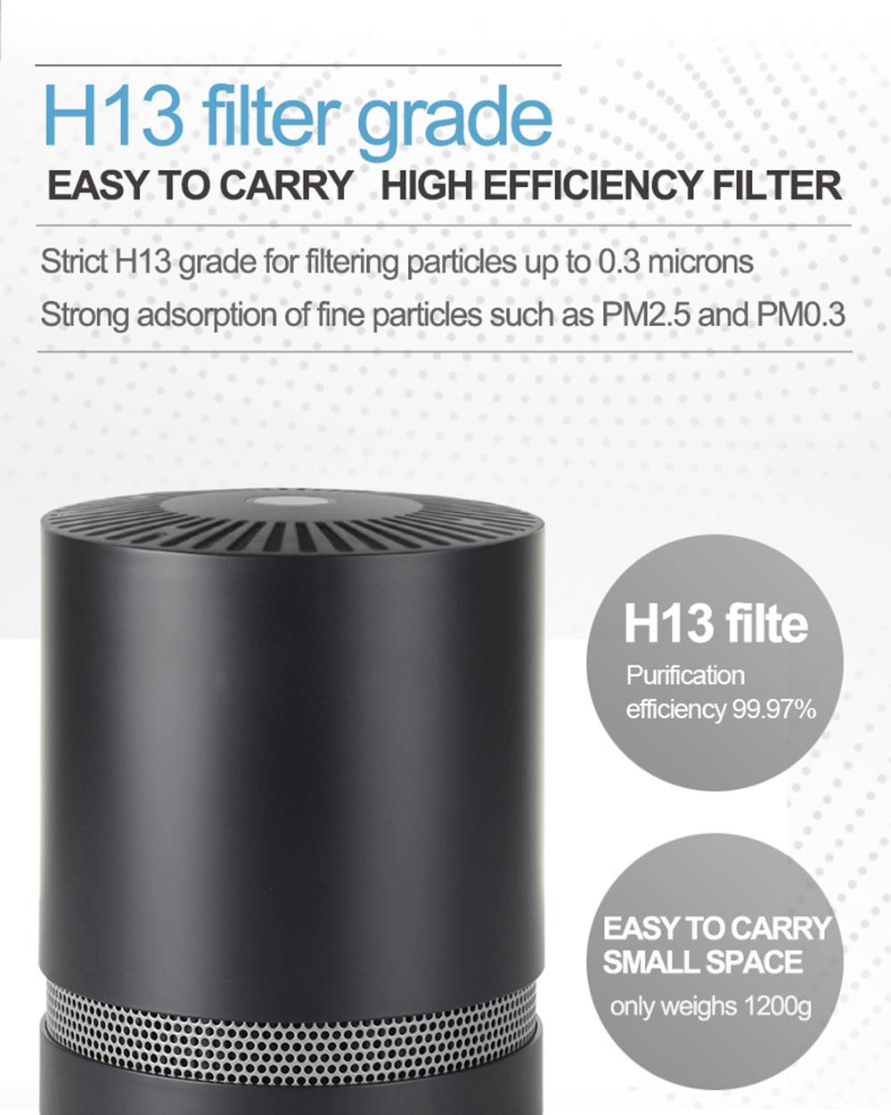 Household Portable Desktop Air Purifier For Removing Smoky Formaldehyde - Black