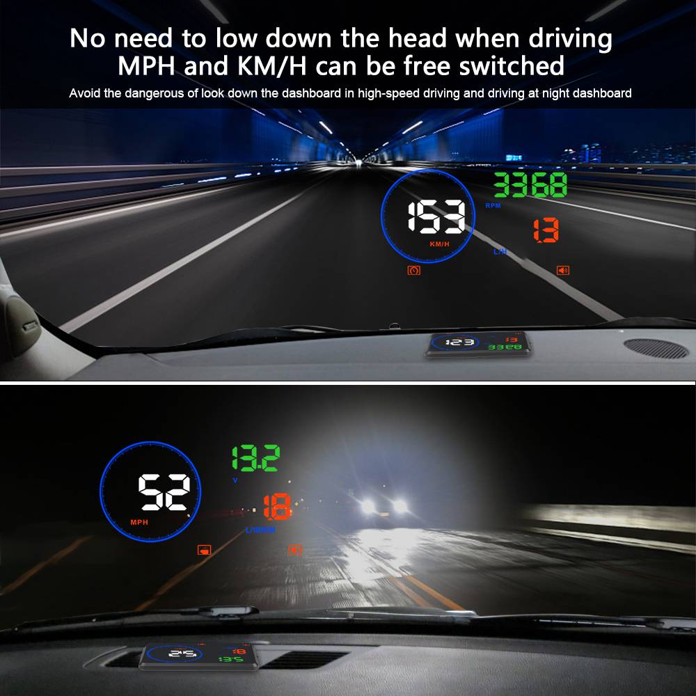 Geyiren M9 5.5 Inch Car OBD-II EUOBD HUD Head Up Display - Black
