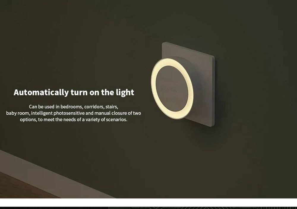 Xiaomi Yeelight YLYD11YL Light Sensor Plug-in LED Night Light Ultra-Low Power Consumption EU Plug - White