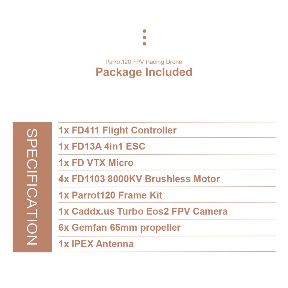 HGLRC Parrot120 2.5 Inch 2-3S Toothpick FPV Racing Drone FD411 OSD 13A 5.8G 400mW Caddx Turbo Eos2 Cam PNP - Without Receiver