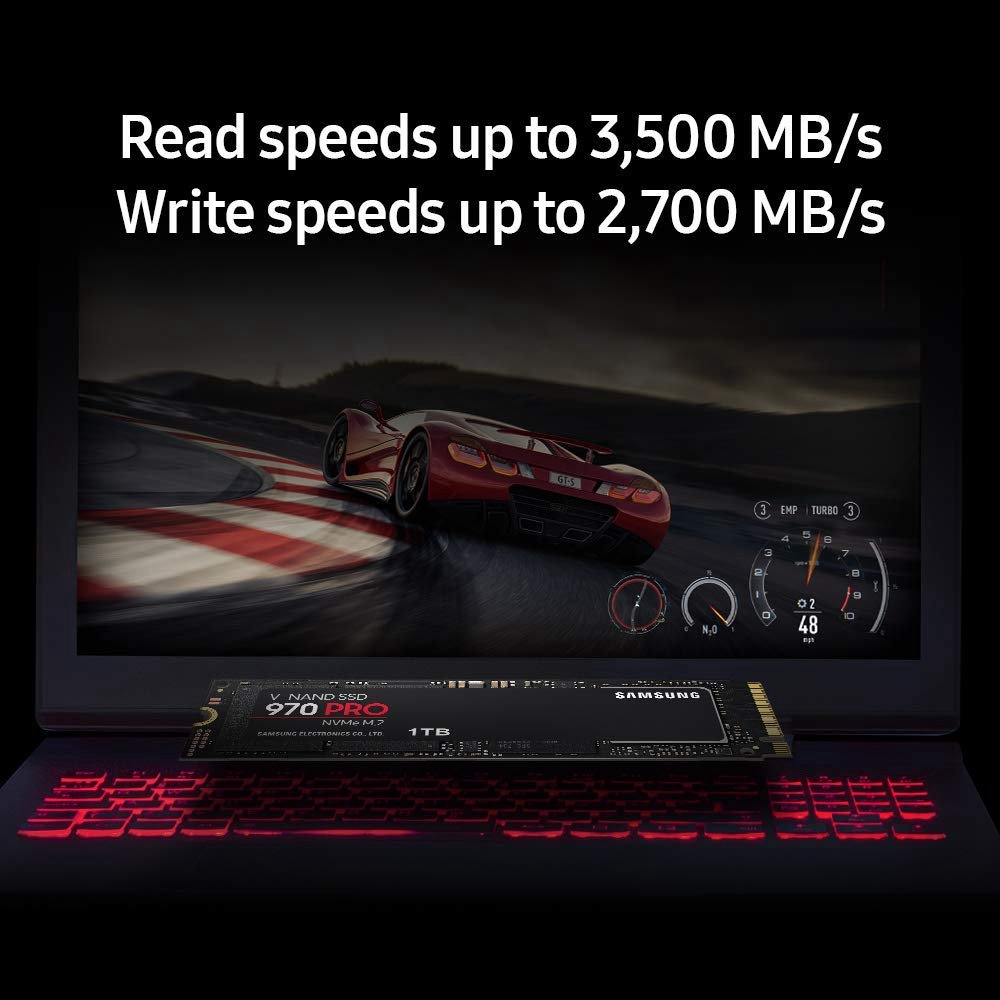Samsung 970 PRO MZ-V7P1T0BW Internal SSD 1TB PCIe Gen 3.0 x4, NVMe 1.3 Interface Max Speed 3500 MB/s Solid State Drive - Black