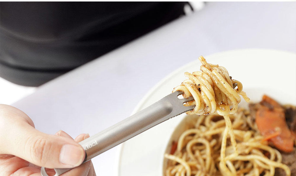 Xiaomi NEXTOOL Outdoor Titanium Alloy Fork & Spoon Tableware Set - Silver