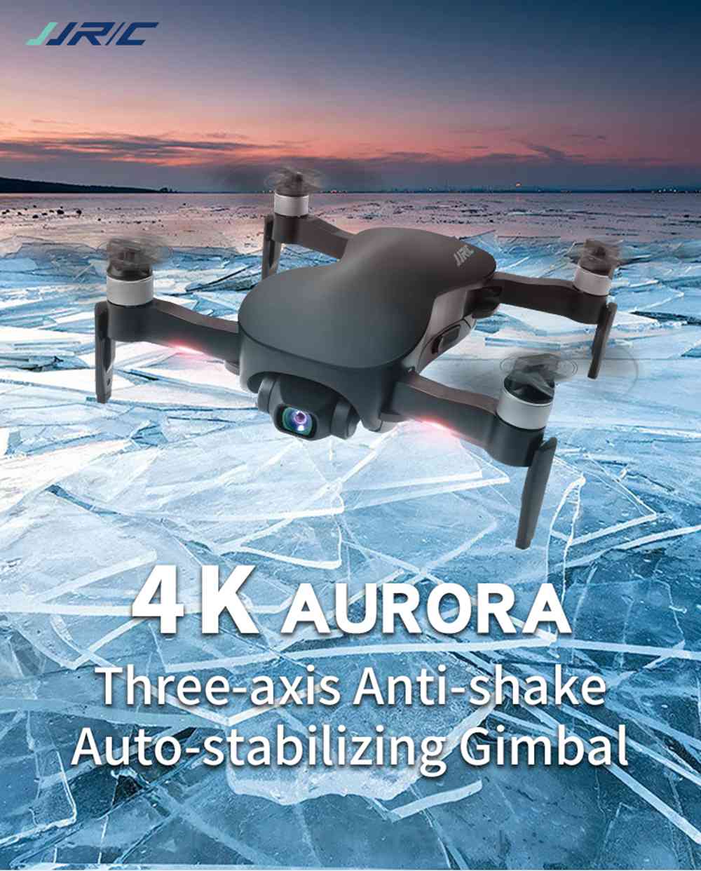 JJRC X12 AURORA 4K 5G WIFI 1.2km FPV GPS Foldable RC Drone With 3Axis Gimbal 50X Digital Zoom Ultrasonic Positioning RTF - White One Battery