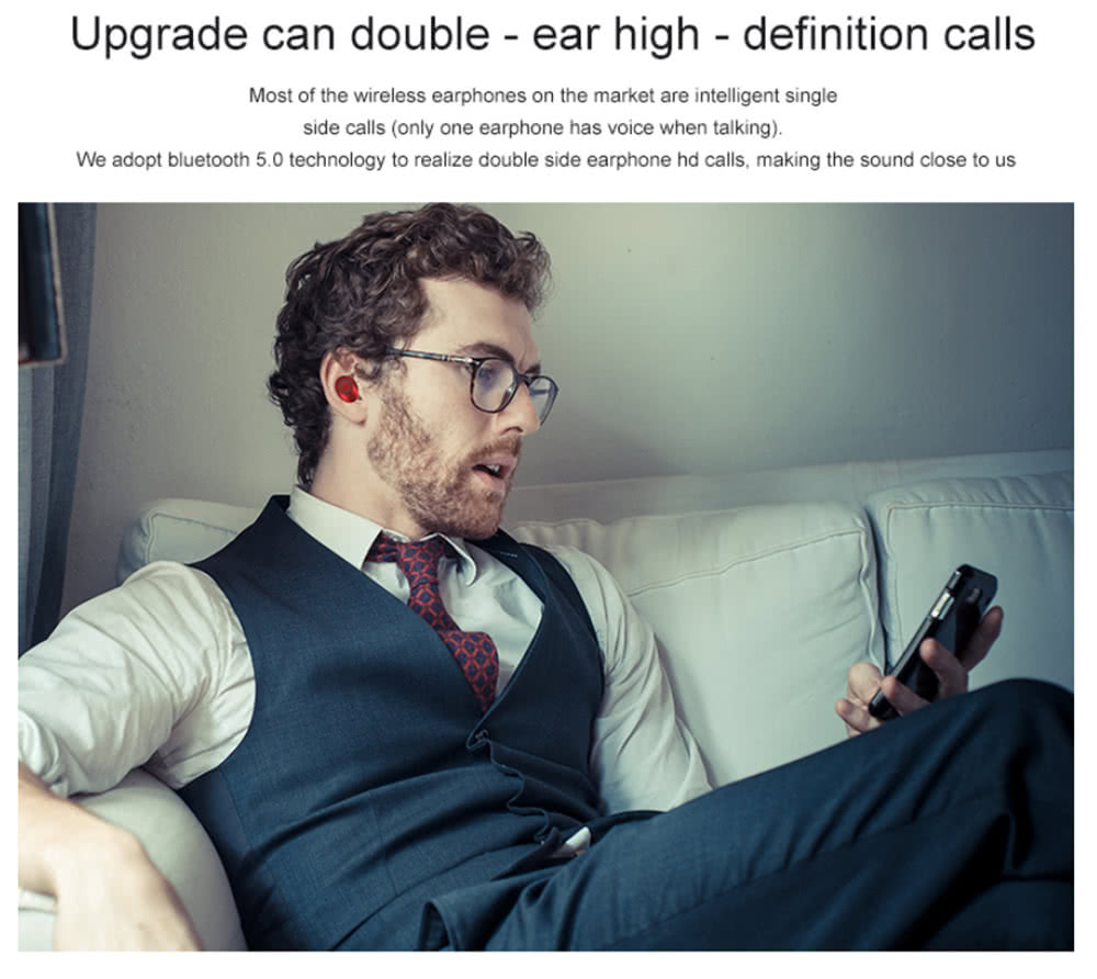 J29 Bluetooth 5.0 TWS Earphones Use Independently Siri Binaural Call Battery Capacity Display