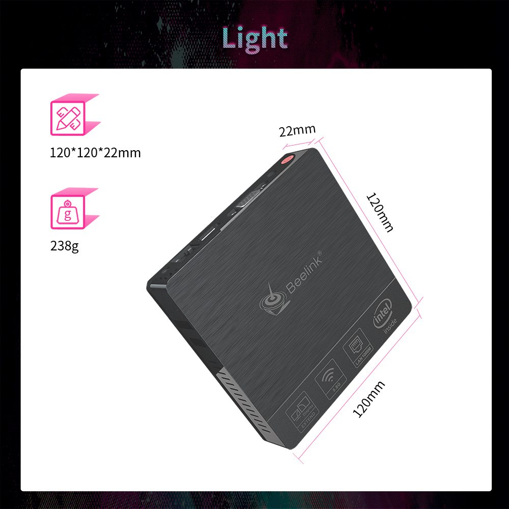 Beelink BT4 Intel Atom x5-Z8500 Windows 10 4K MINI PC 4GB / 64GB USB3.0 * 4 2.4G / 5G WIFI Bluetooth 1000Mbps LAN HDMI + VGA