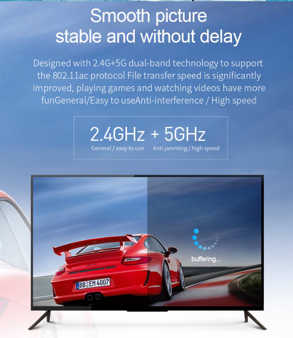 Xiaomi Hagibis RK3036 Wireless HDMI 4K Dongle Display 2.4G/5G WiFi Type-C