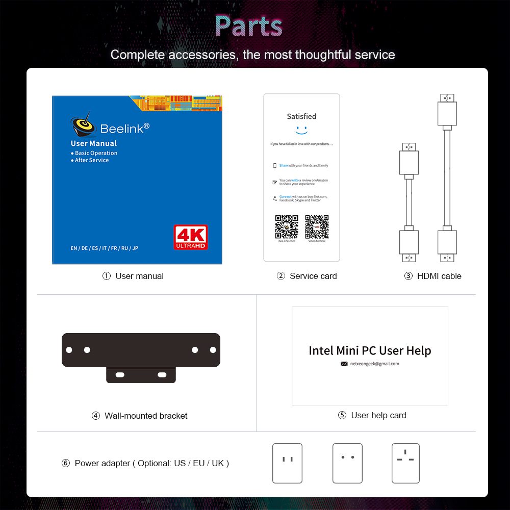 Beelink BT4 Intel Atom x5-Z8500 Windows 10 4K MINI PC 4GB / 64GB USB3.0 * 4 2.4G / 5G WIFI Bluetooth 1000Mbps LAN HDMI + VGA