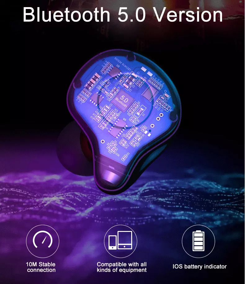 Sabbat X12 Pro Bluetooth 5.0 TWS Earbuds Surround Sound Noise Cancelling IPX5 Water Resistant - Black