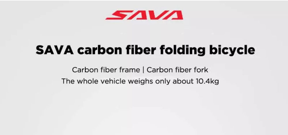 Xiaomi SAVA Z1 Carbon Fiber Sport Portable Folding Bicycle SHIMANO Derailleur 9-Speed Flywheel Max Load 110kg 20 Inch Tire - Black
