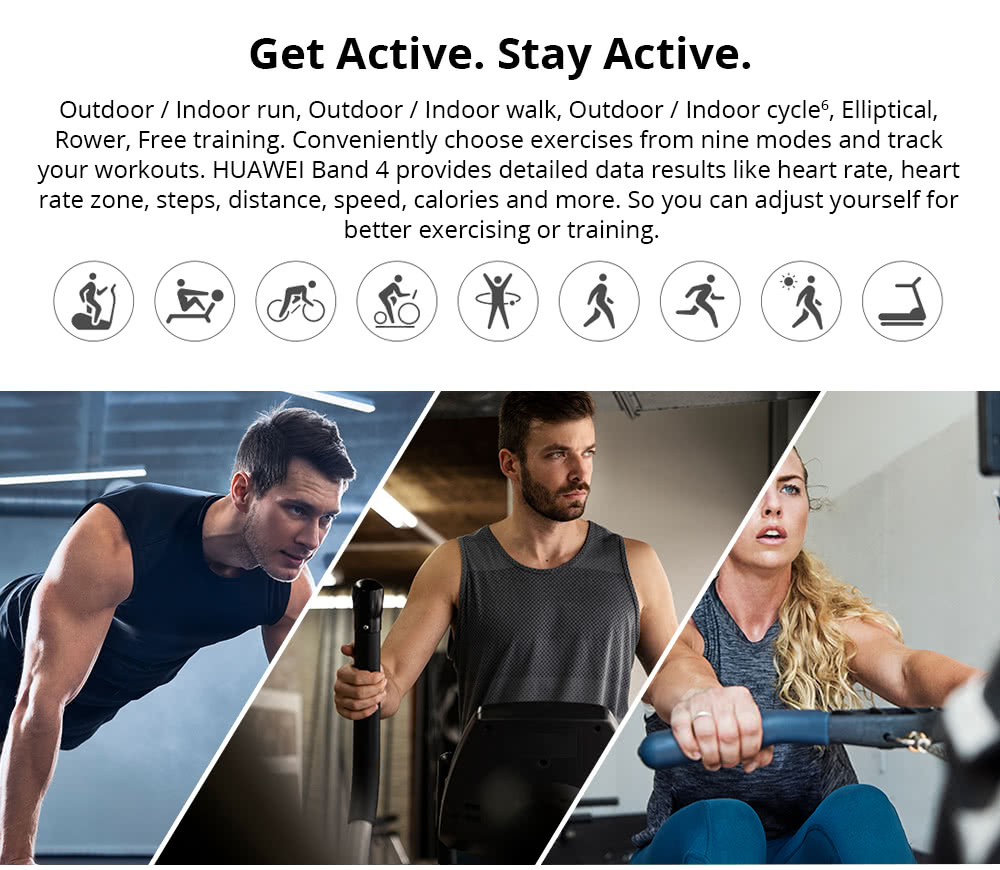 HUAWEI Band 4 Smart Bracelet 0.96 Inch AMOLED Touch Large Color Screen 5ATM Blood Oxygen Heart Rate Monitor Swimming Posture Recognition - Pink