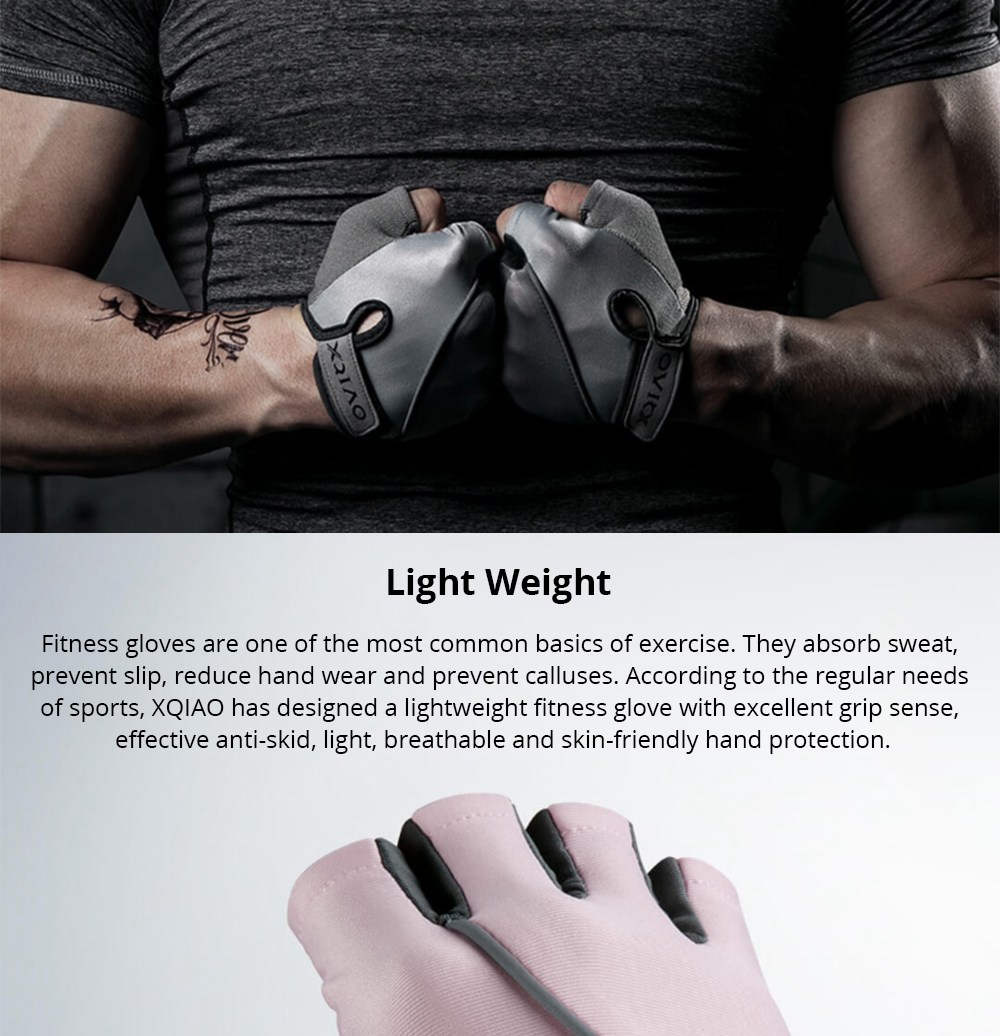 Xiaomi XQIAO Q850 Lightweight Lifting Fitness Gloves Aniti-silp Half Finger Gloves Size M - Gray 5 Xiaomi XQIAO Q850 Lightweight Lifting Fitness Gloves Aniti-silp Half Finger Gloves Size M - Gray