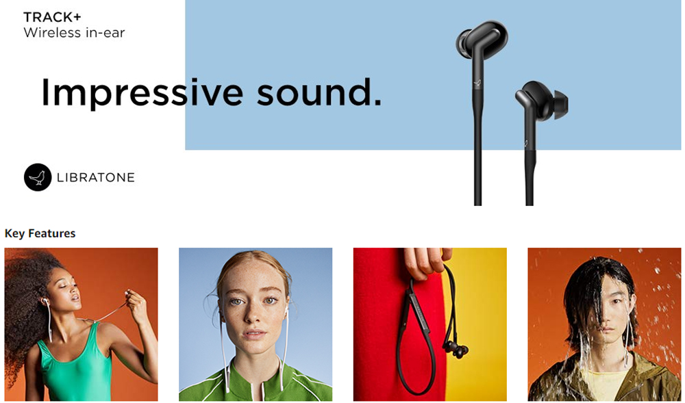 Libratone TRACK+ Bluetooth In-Ear Headphones CityMix Noise Cancelling Dual Mic 8 Hours Playtime IPX4