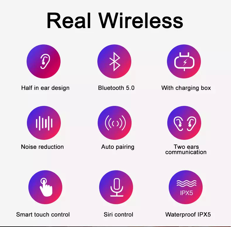 Sabbat X12 Pro Bluetooth 5.0 TWS Earbuds Surround Sound Noise Cancelling IPX5 Water Resistant - Black