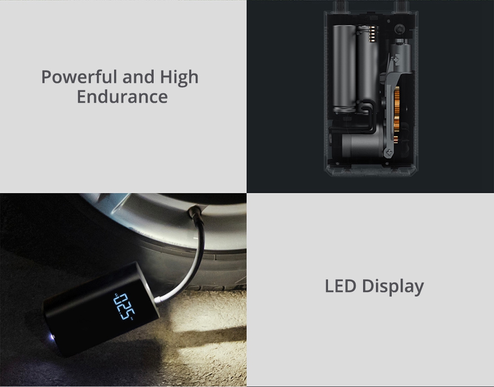 Xiaomi Mijia Portable Electric Tire Inflator 150psi Pression With LED Light - Black