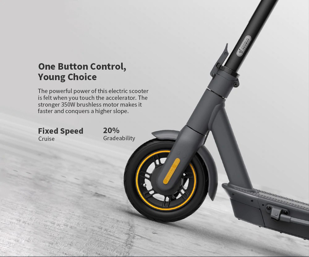 Ninebot MAX G30 Portable Folding Electric Scooter 350W Motor Max Speed 30km/h 15.3Ah Battery - Black