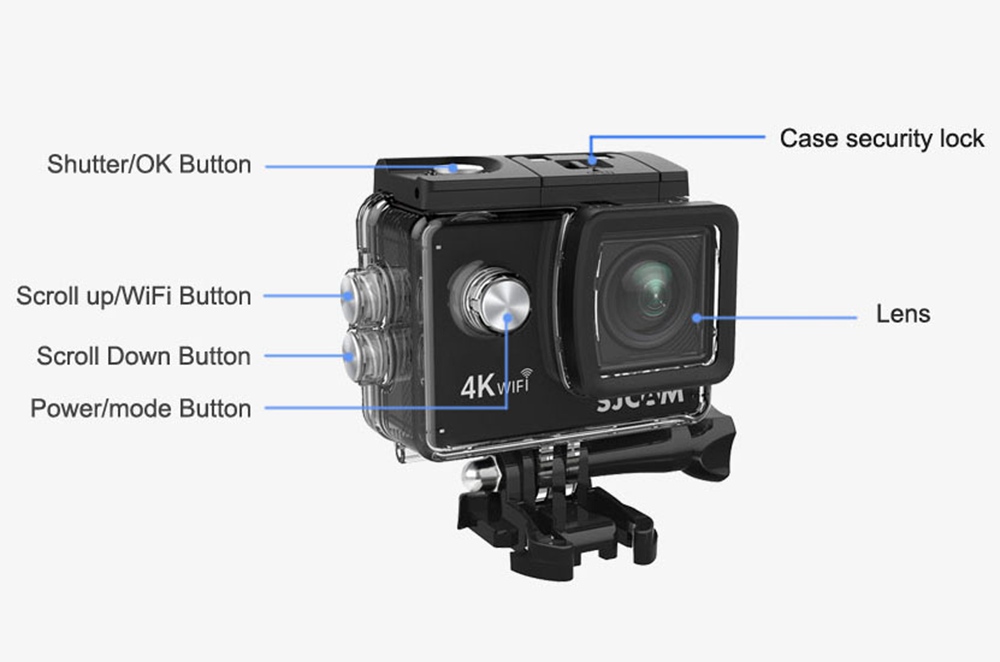 SJCAM SJ4000 AIR Action Camera Full HD Allwinner 4K 30FPS WIFI 2.0" Screen Mini Waterproof Sports DV Camera-black