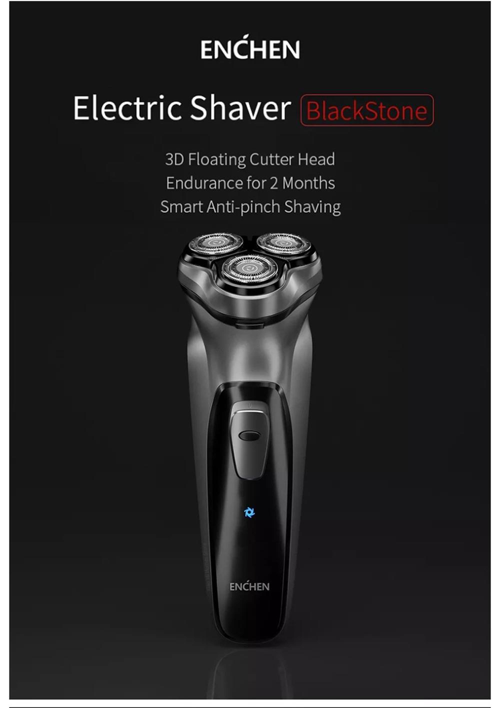 Xiaomi Enchen BlackStone 3D Smart Floating Blade Head Electric Shaver Waterproof USB Charging For Men - Black