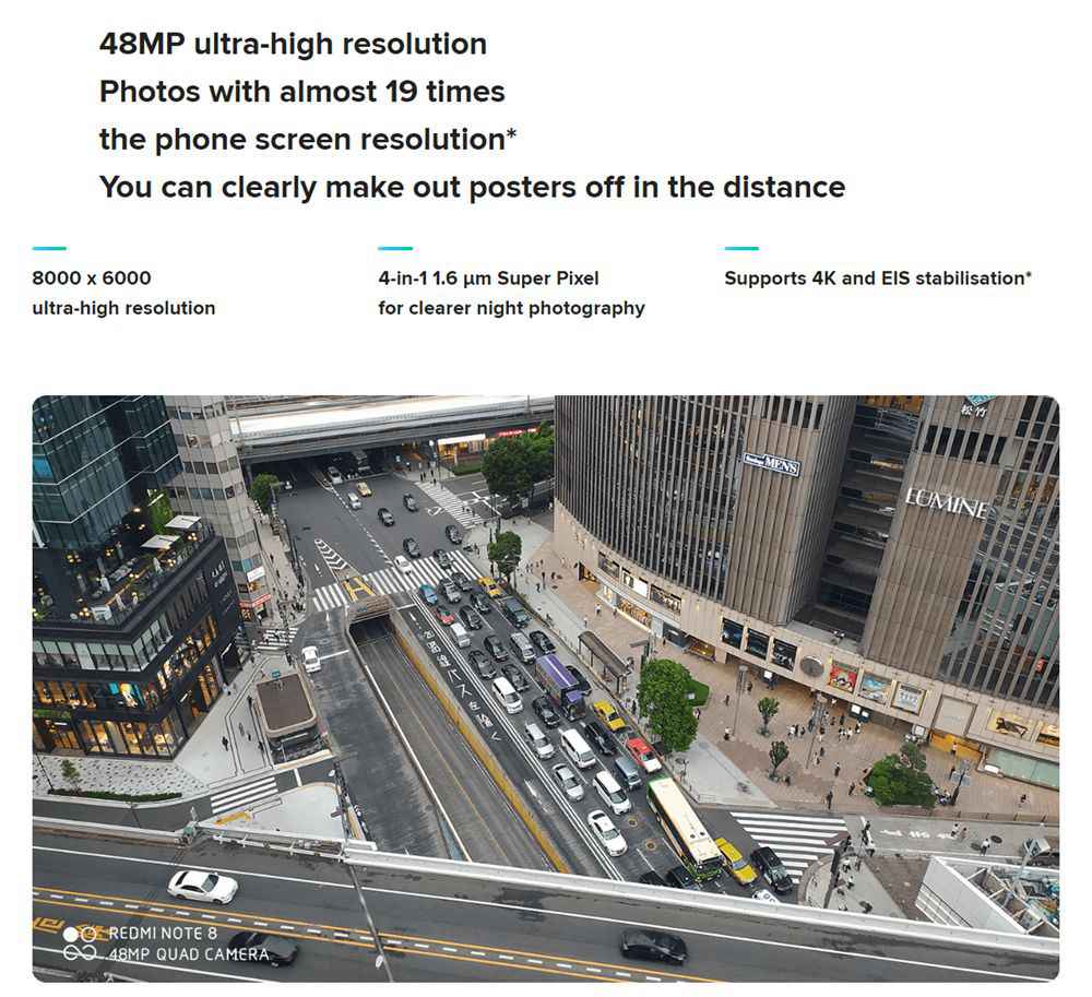 Xiaomi Redmi Note 8 6.3 Inch 4G LTE Smartphone Snapdragon 665 4GB 64GB 48.0MP+8.0MP+2.0MP+2.0MP Quad Rear Cameras Fingerprint ID Dual SIM Android 9.0 Global Version - Black