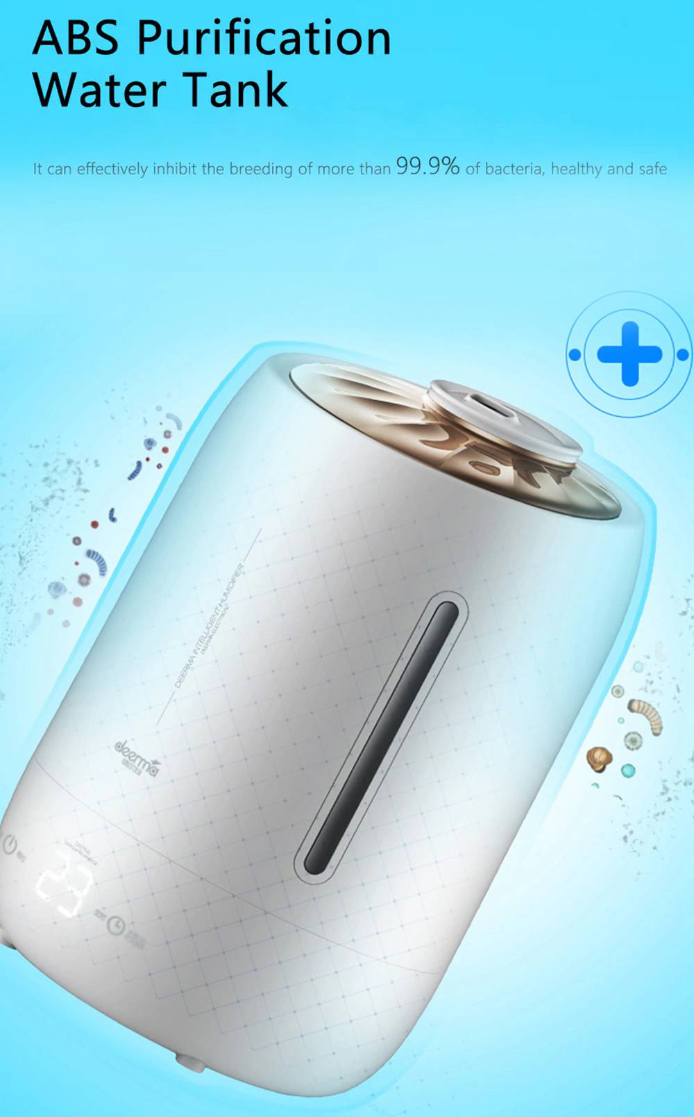 DEERMA DEM F600 Household Ultrasonic Humidifier 5L Capacity - Black