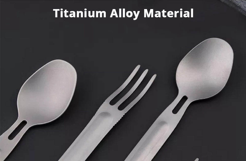 Xiaomi NEXTOOL Outdoor Titanium Alloy Fork Spoon Tableware Set - Silver