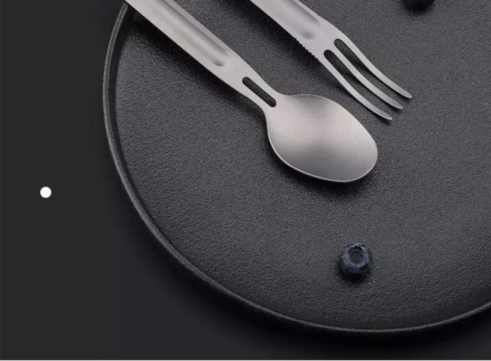 Xiaomi NEXTOOL Outdoor Titanium Alloy Fork & Spoon Tableware Set - Silver