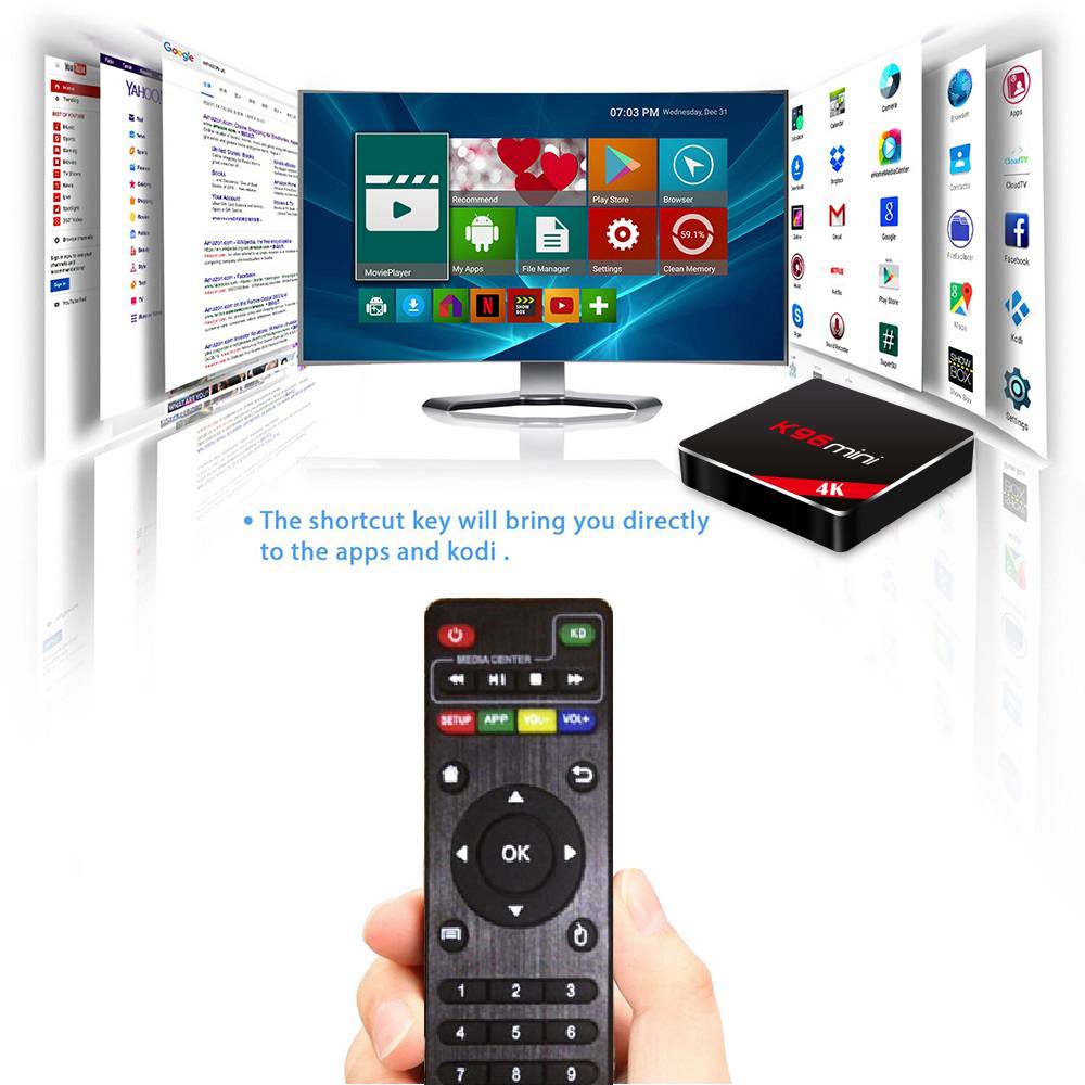 K96 Mini RK3318 Android 9.0 4K TV BOX 4GB/32GB HDMI 2.0 2.4G+5G WIFI LAN USB3.0 Youtube Netflix