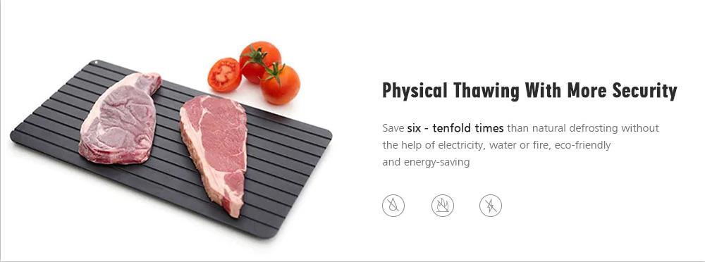 Household Non-stick Fast Defrosting Thawing Meat Tray Rapid Safety - Black