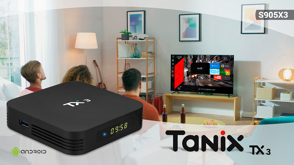 TANIX TX3 Amlogic S905x3 8K Video Decode Android 9.30 TV Box 4GB/64GB Spdif Bluetooth 2.4G+5.8G WiFi LAN USB3.0 Youtube Netflix Google Play