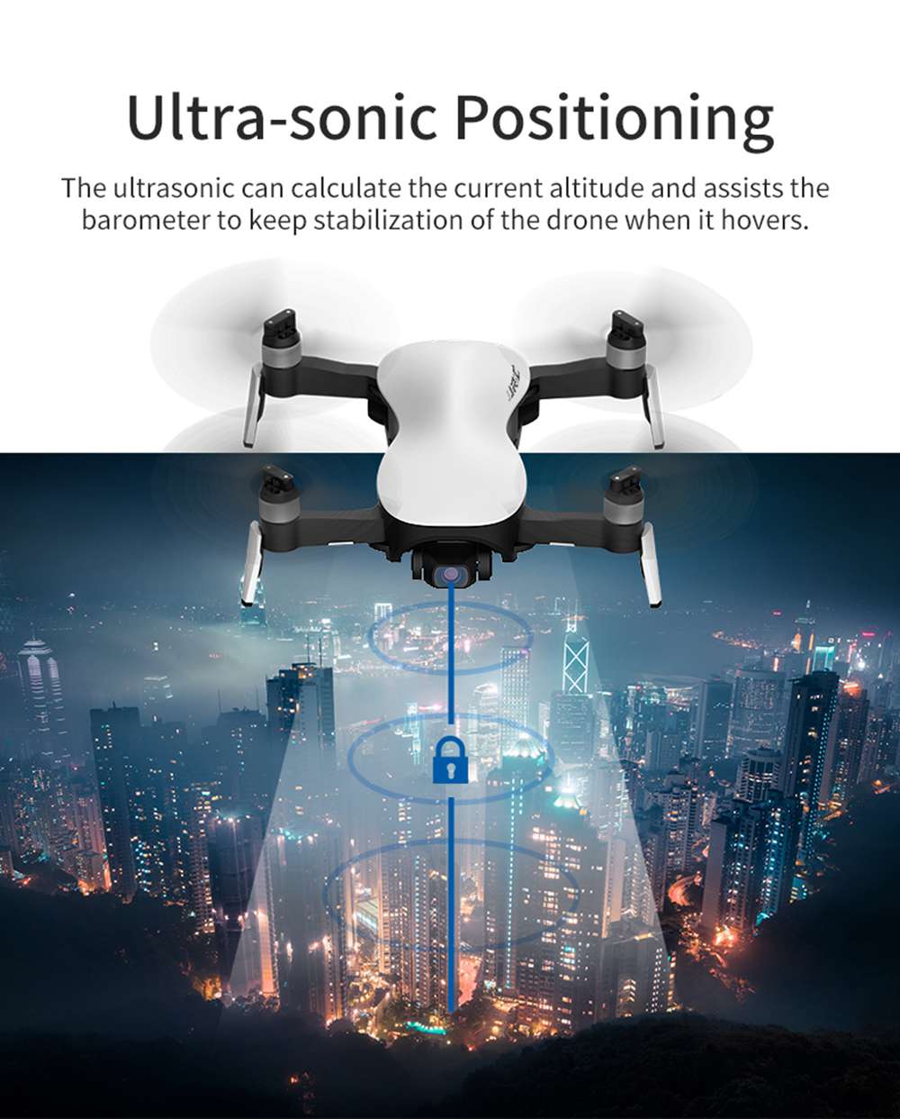 JJRC X12 AURORA 4K 5G WIFI 1.2km FPV GPS Foldable RC Drone With 3Axis Gimbal 50X Digital Zoom Ultrasonic Positioning RTF - White One Battery