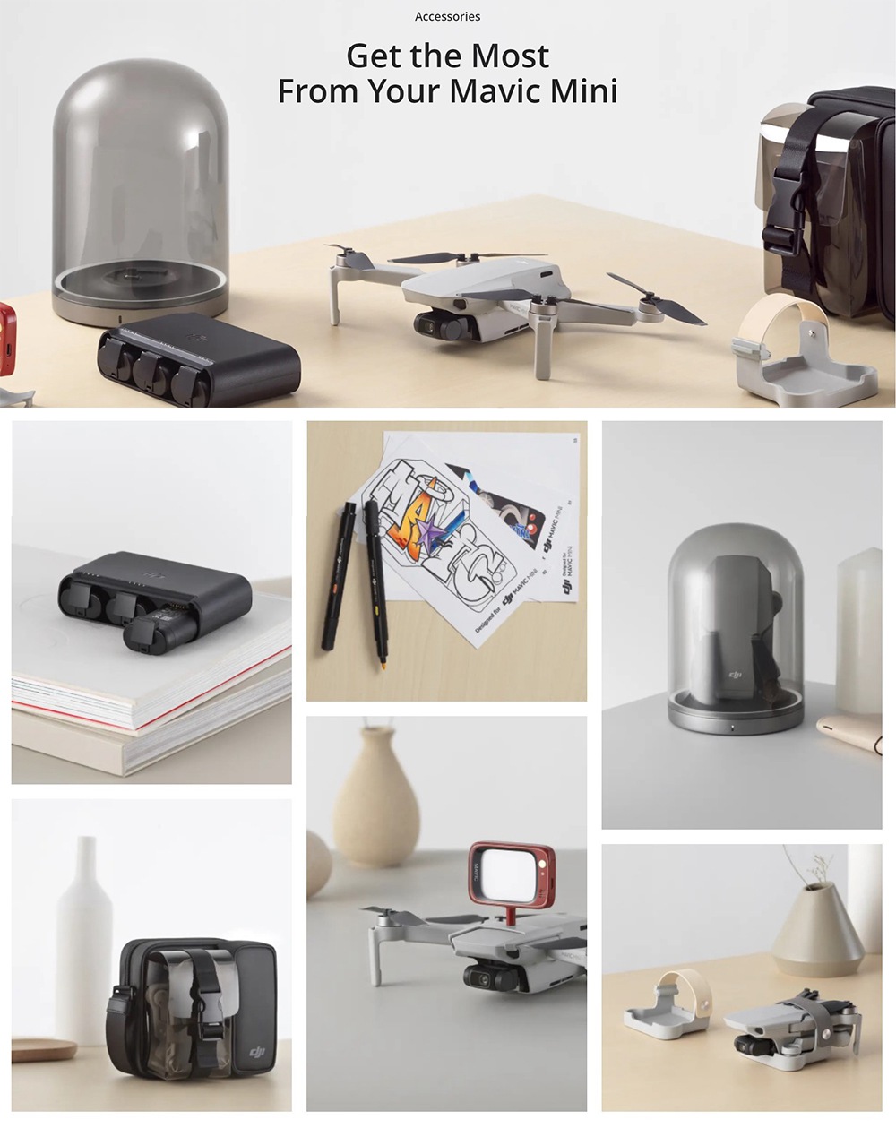 DJI Mavic MINI 4KM FPV 249g Ultralight GPS Foldable RC Drone With 3-Axis 2.7K Gimbal Camera 30mins Flight Time  White - Fly Combo Version