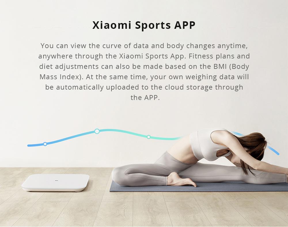 Xiaomi 2.0 Smart Bluetooth Weight Scale Smart APP Control Precision Weight Scale LED Display Fitness Yoga Tools Scale
