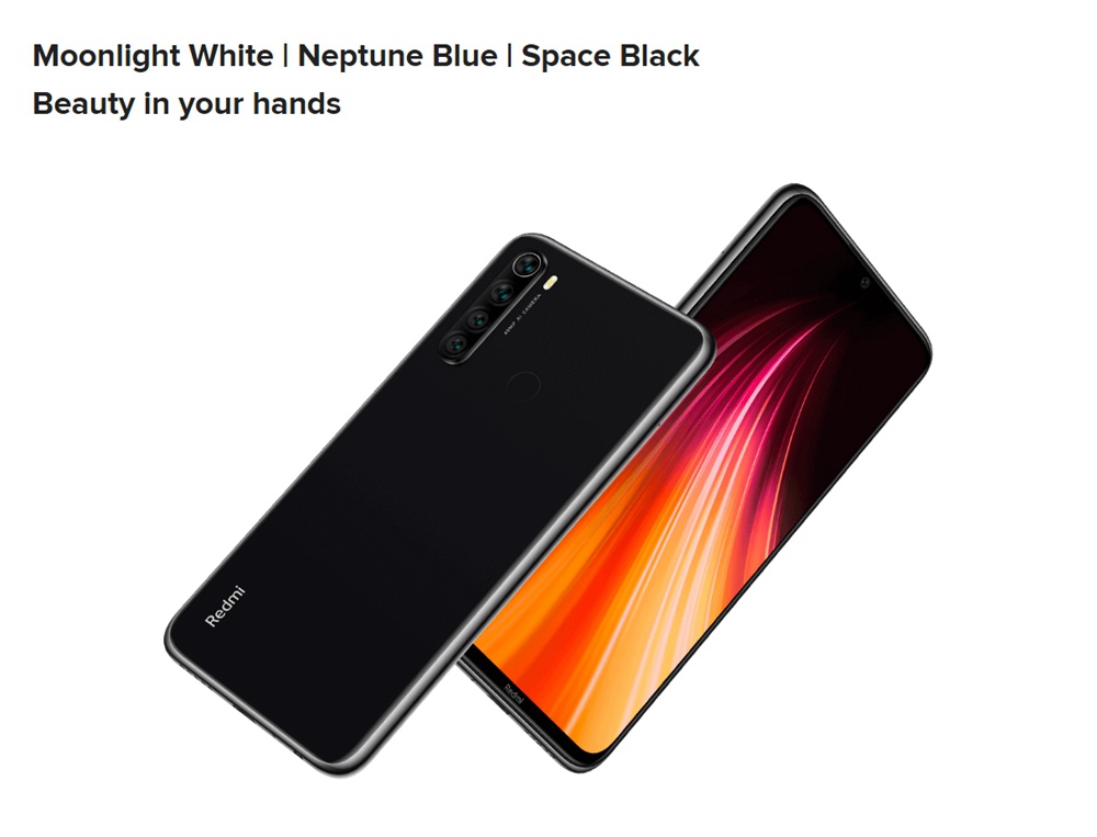 Xiaomi Redmi Note 8 6.3 Inch 4G LTE Smartphone Snapdragon 665 6GB 64GB 48.0MP+8.0MP+2.0MP+2.0MP Quad Camera Fingerprint ID Dual SIM Android 9.0 - White