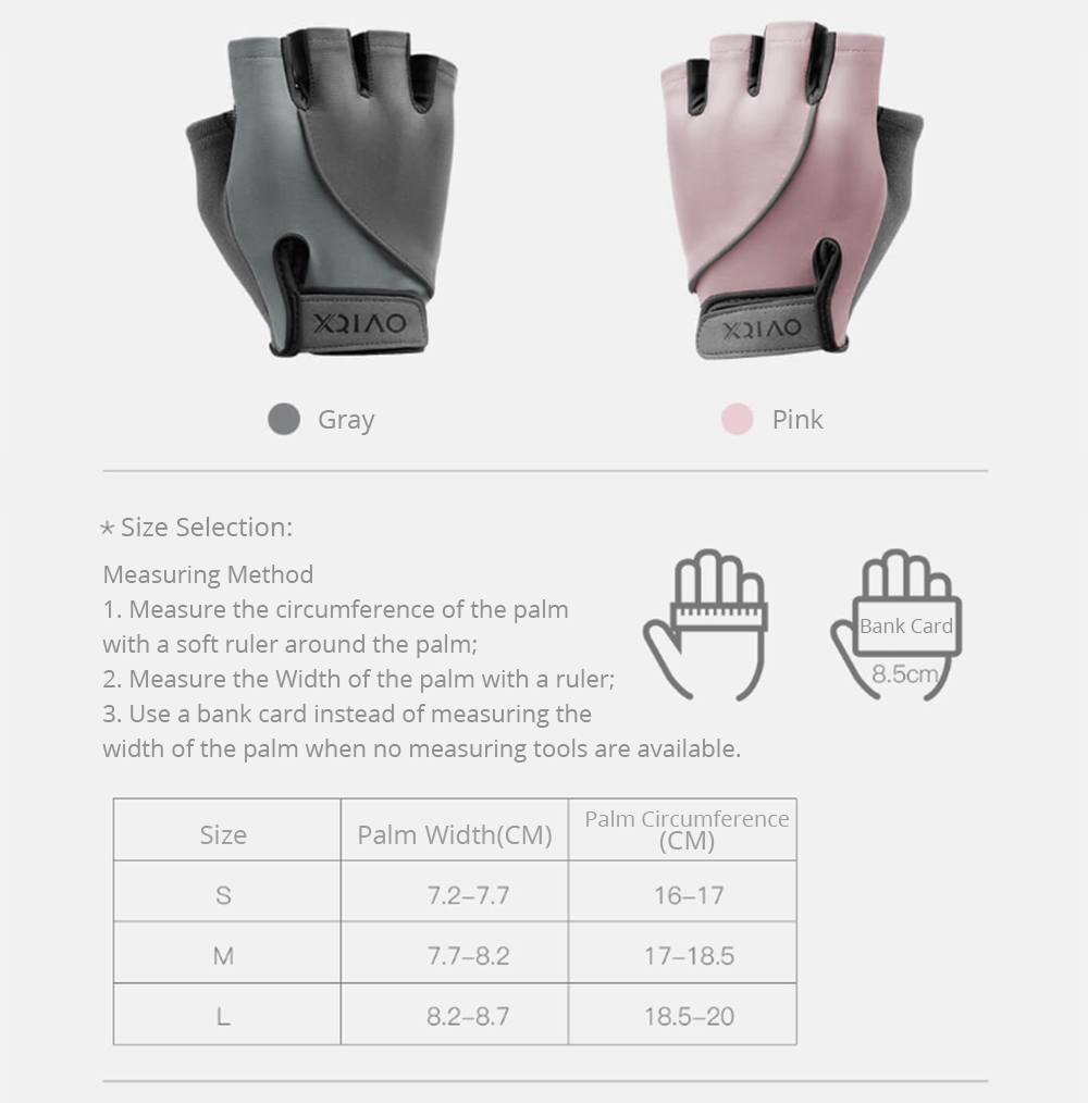 Xiaomi XQIAO Q850 Lightweight Lifting Fitness Gloves Aniti-silp Half Finger Gloves Size S - Gray 15 Xiaomi XQIAO Q850 Lightweight Lifting Fitness Gloves Aniti-silp Half Finger Gloves Size S - Gray