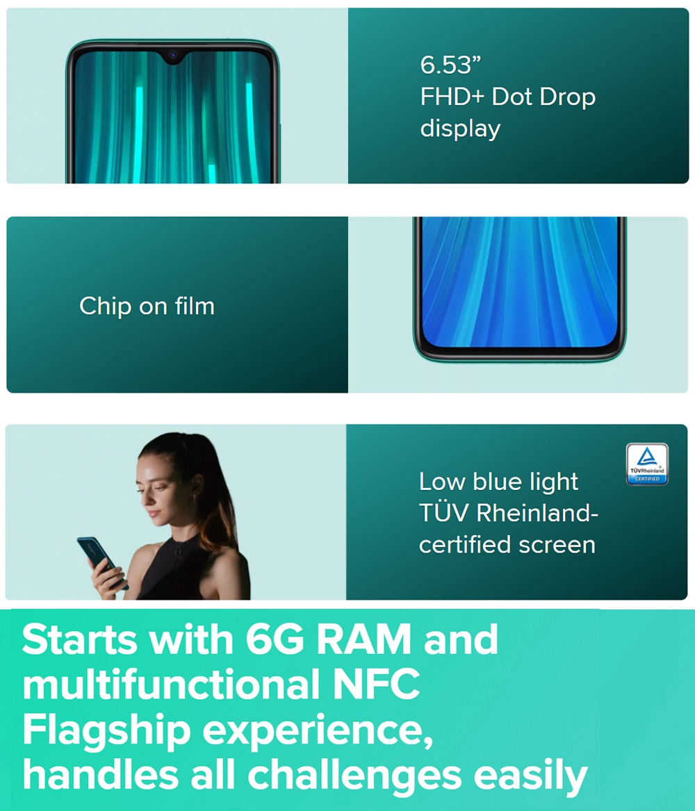 Xiaomi Redmi Note 8 Pro 6.53 Inch 4G LTE Smartphone MTK Helio G90T 8GB 128GB 64.0MP+8.0MP+2.0MP+2.0MP Quad Rear Cameras 4500mAh Battery MIUI 10 Fingerprint - White