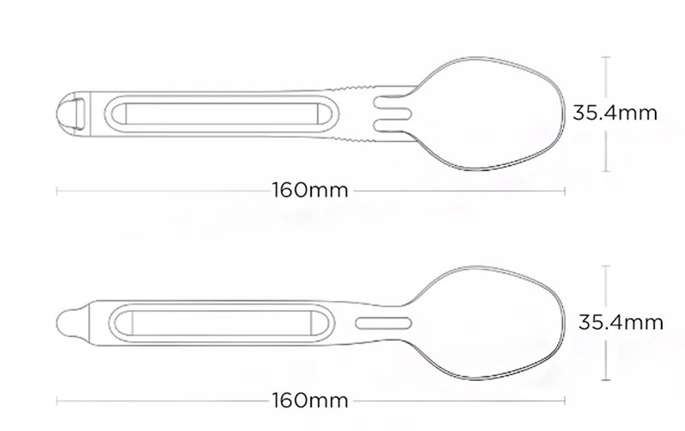 Xiaomi NEXTOOL Outdoor Titanium Alloy Fork & Spoon Tableware Set - Silver