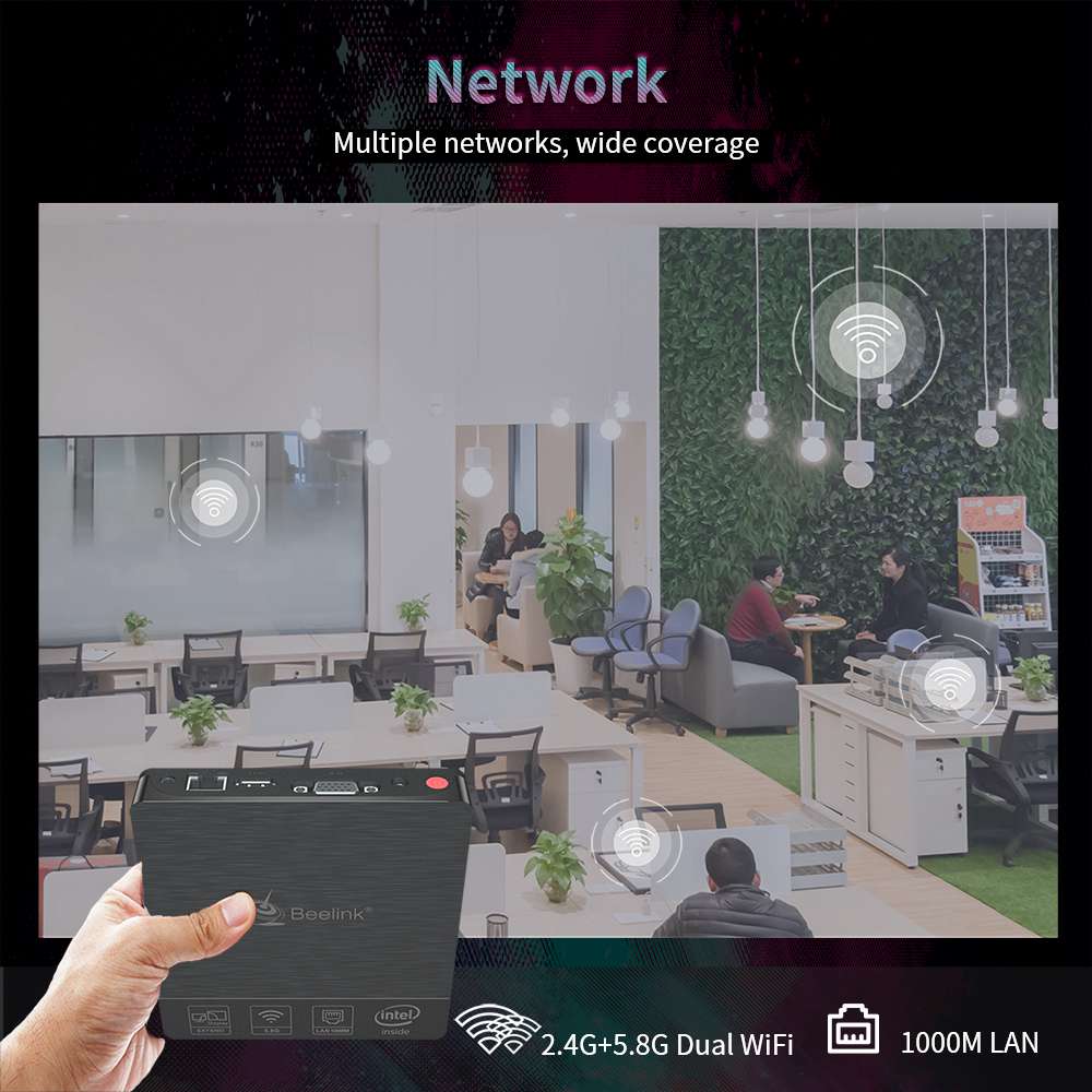 Beelink BT4 Intel Atom x5-Z8500 Windows 10 4K MINI PC 4GB / 64GB USB3.0 * 4 2.4G / 5G WIFI Bluetooth 1000Mbps LAN HDMI + VGA