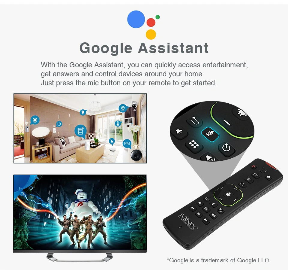MINIX NEO T5 Amlogic S9052X Android TV 9.0 Google Certificated 4K TV Box Dolby Audio with Dts Listen 2GB/16GB USB 3.0 Bluetooth 2.4G+5G WIFI Gigabit LAN