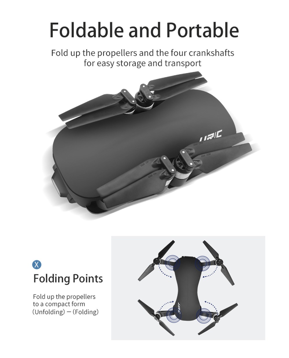 JJRC X12 AURORA 4K 5G WIFI 1.2km FPV GPS Foldable RC Drone With 3Axis Gimbal 50X Digital Zoom Ultrasonic Positioning RTF - Black Two Batteries with Bag