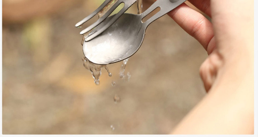 Xiaomi NEXTOOL Outdoor Titanium Alloy Fork & Spoon Tableware Set - Silver