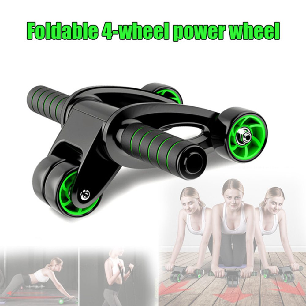Folding Abdominal Wheel Abdomen Wheel Roller Home Fitness Equipment Training Device With Knee Pad