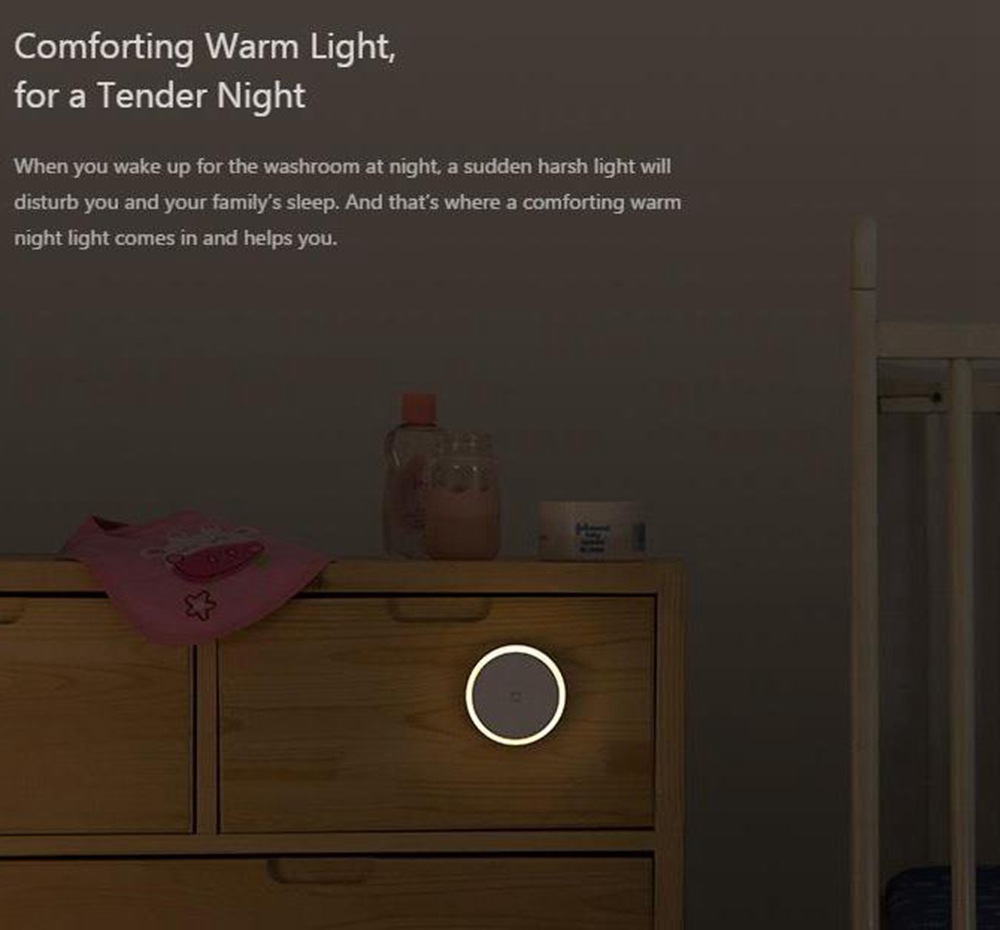 Xiaomi Mijia Smart Night Light IR Sensor Photosensitive Light Without Battery - White