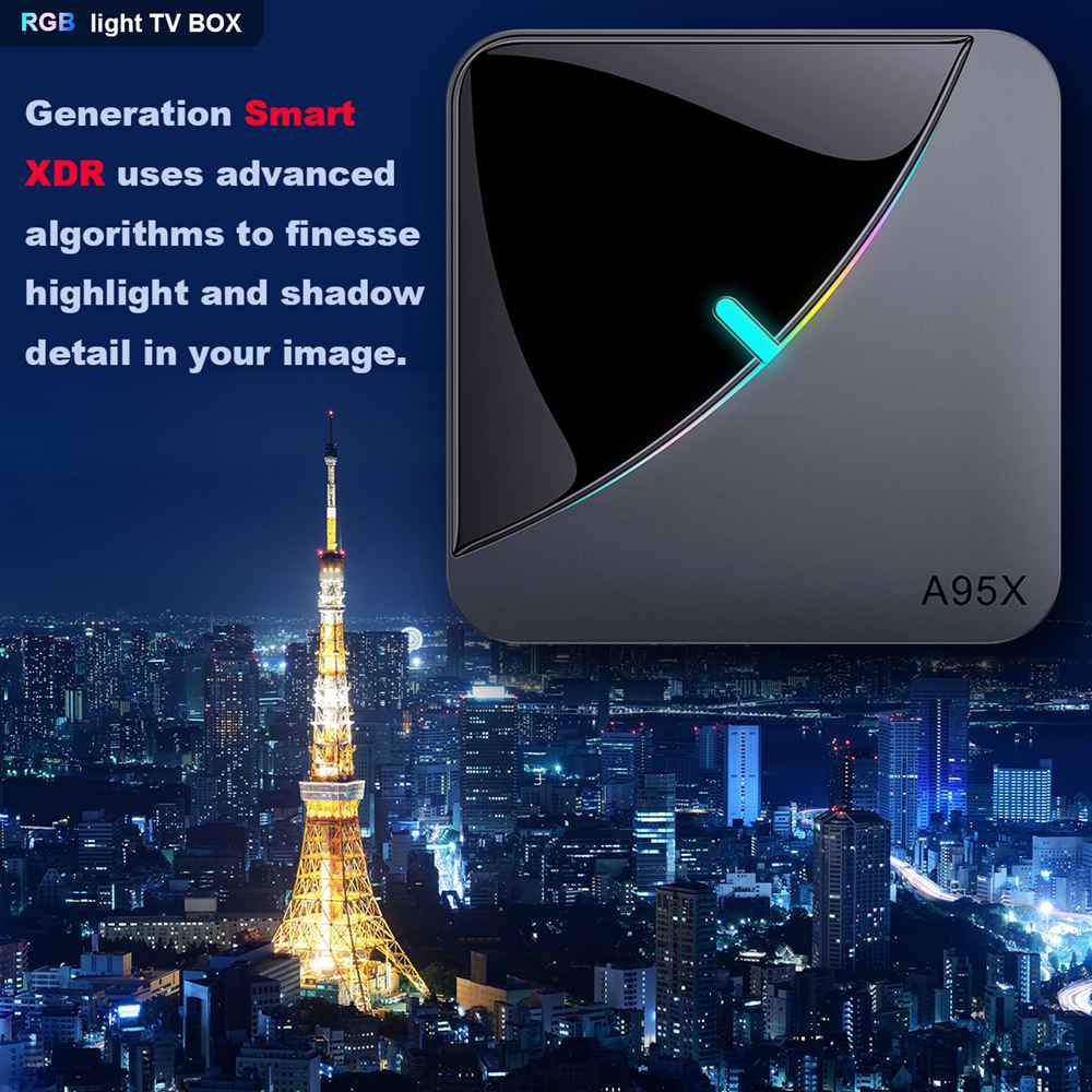 A95X F3 Amlogic S905x3 8K Video Decode Android 9.0 TV Box RGB Light 4GB/32GB 2.4G+5.8G WiFi Bluetooth LAN USB3.0 Youtube Netflix