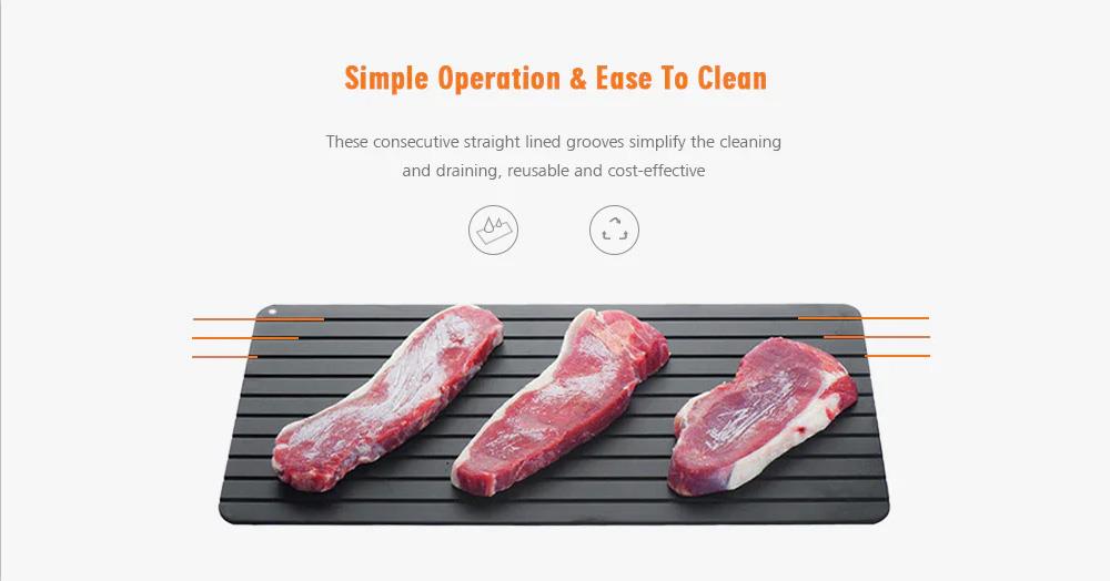 Household Non-stick Fast Defrosting Thawing Meat Tray Rapid Safety - Black