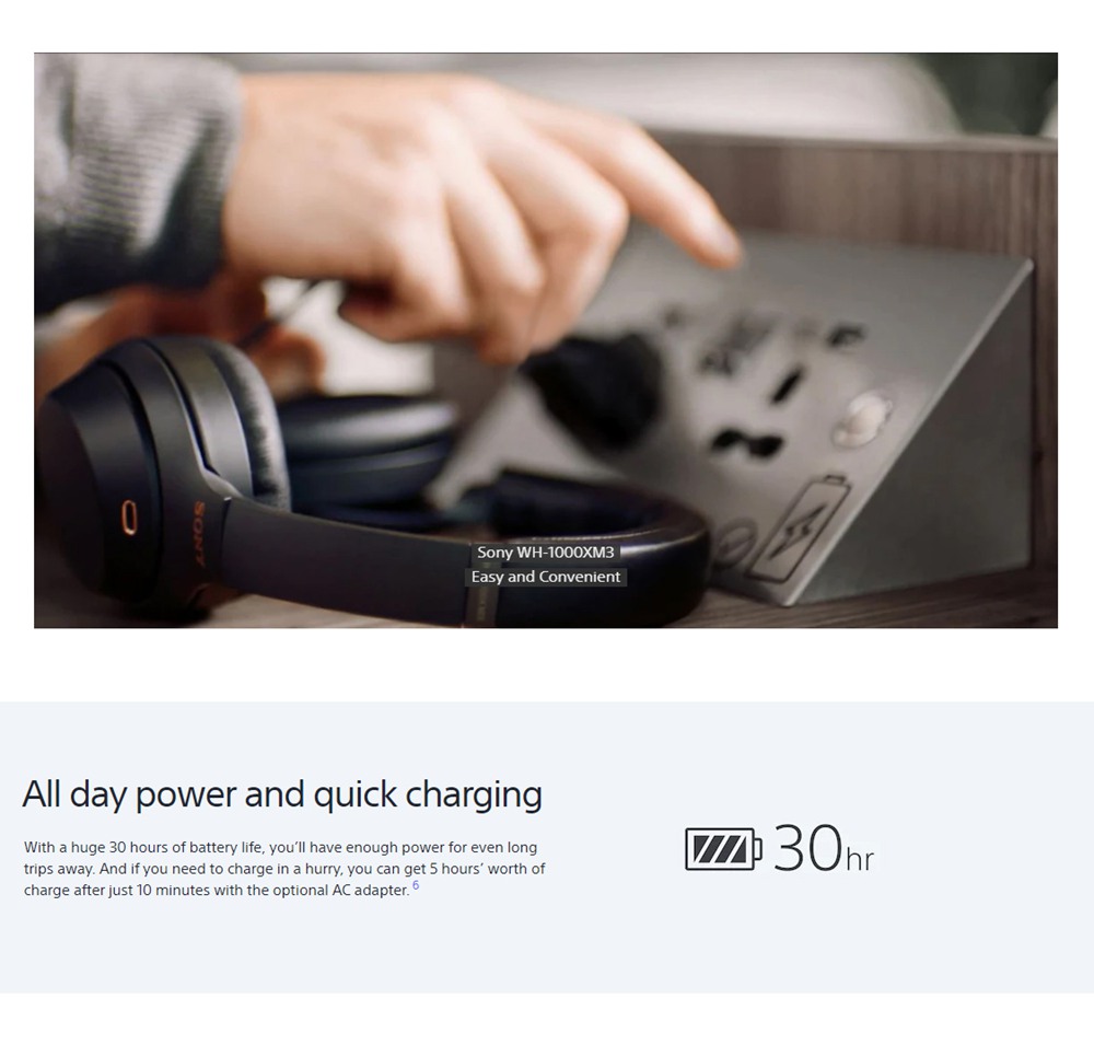 Sony WH-1000XM3 Wireless DSEE HX/LDAC Headphones Bluetooth NFC Touch Sensor Control Alexa Google Assistant