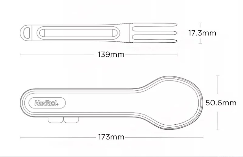 Xiaomi NEXTOOL Outdoor Titanium Alloy Fork & Spoon Tableware Set - Silver