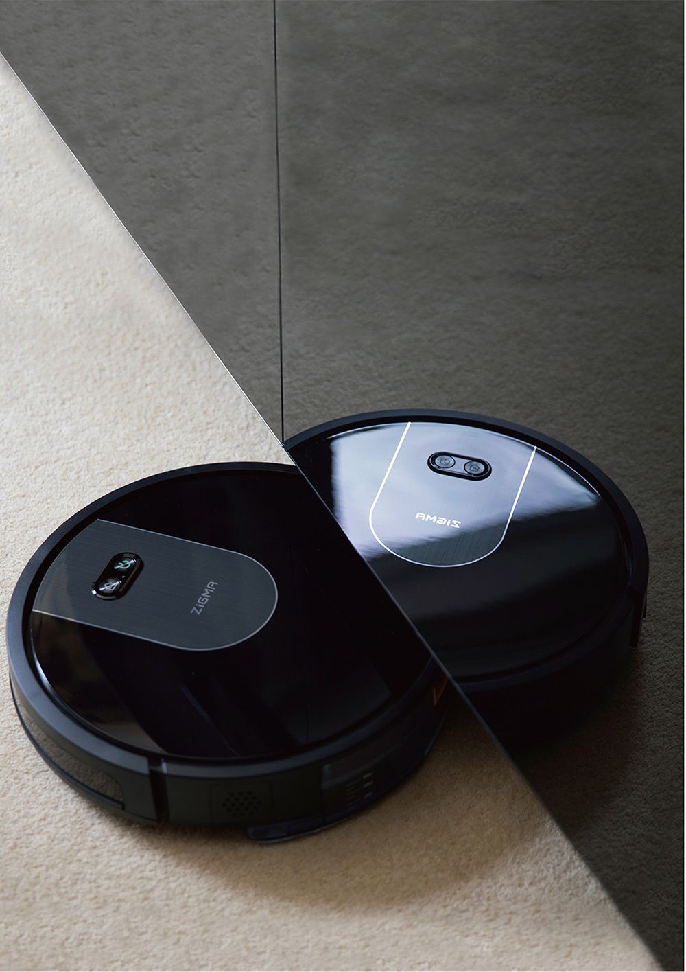 Zigma Spark Robot Vacuum Cleaner Virtual Wall Automatic Area Cleaning 1500pa Suction LDS Navigation APP Control - Black