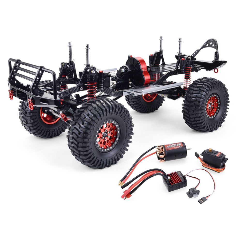 Upgrade Gate Bridge 313mm Wheelbase CNC Aluminum And Carbon Fiber Chassis With Power System For 1/10 AXIAL SCX10 II RC Rock Crawler Climbing Vehicle