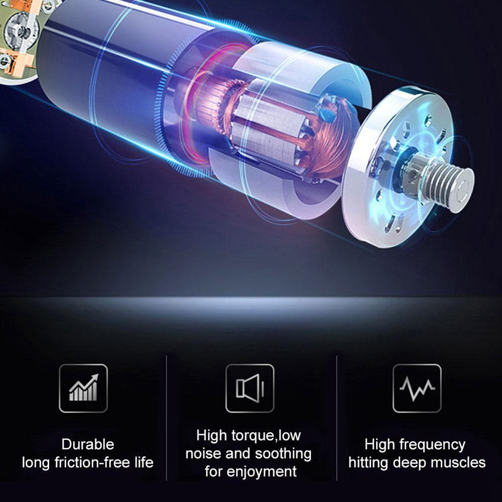 Handheld Electric Fascia Massager Relax Muscle Device Max 3400 RPM Multi-frequency Vibration Design EU Plug - Gray