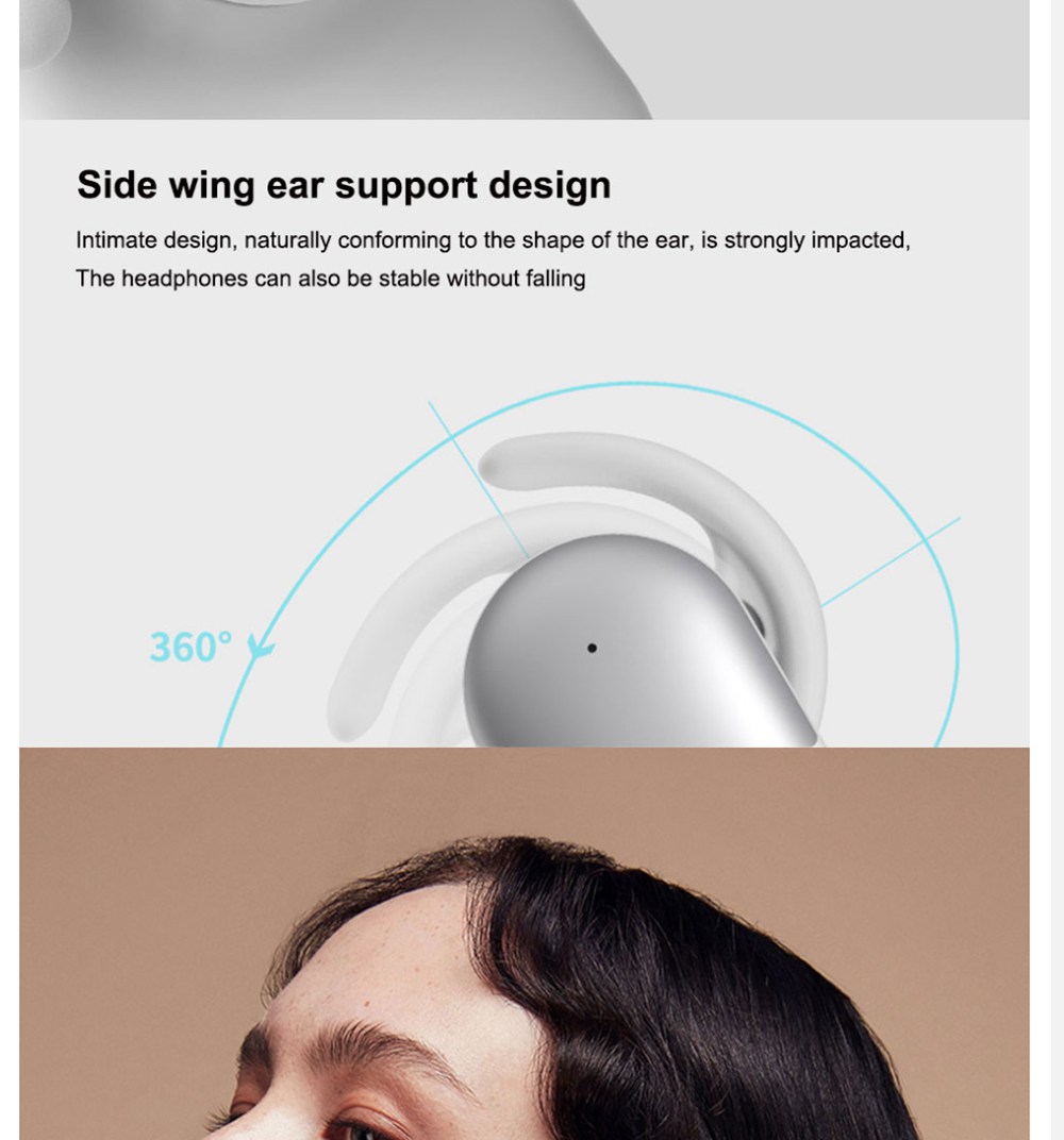 Sanag P5 Bluetooth 5.0 TWS Earbuds Binaural Call Fingertips Control Siri Google Assistant 500mAh Charging Case IP5 with Mic - Rose Gold
