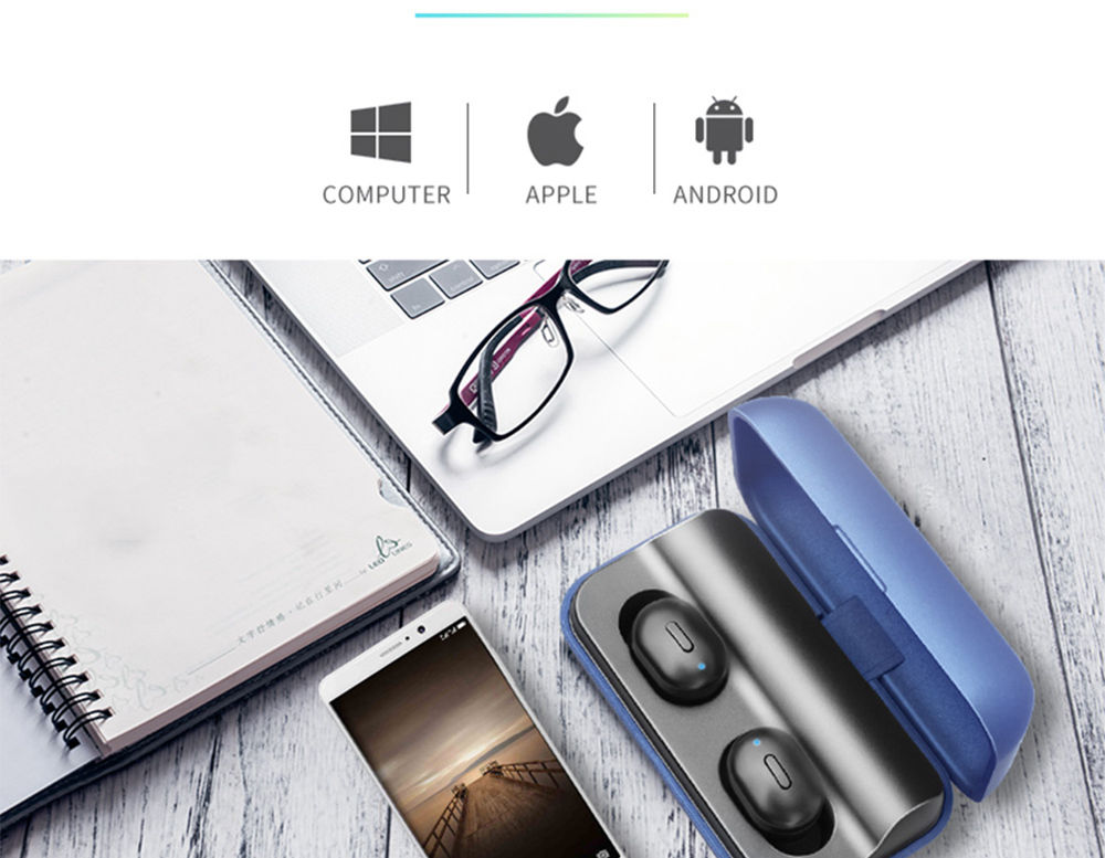 T1 Pro Bluetooth 5.0 TWS Earbuds Unilateral Use 2200mAh Charging Box Siri Binaural Call Titanium Film Drivers IPX6